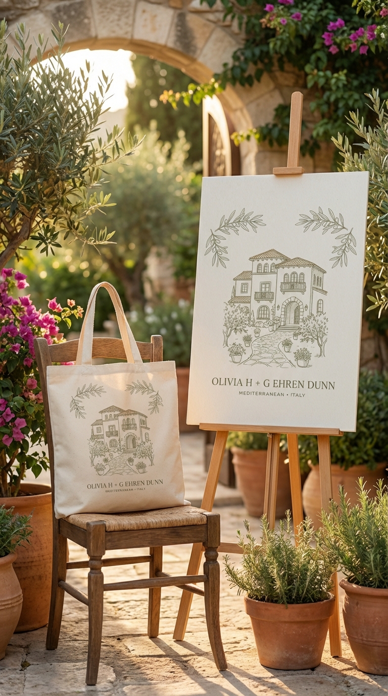 Outdoor bench lifestyle placement at olive grove venue